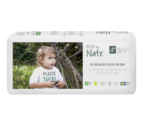 Одноразові дитячі підгузки Eco by Naty Розмір 4+ ( 9-20 кг ) 42 шт